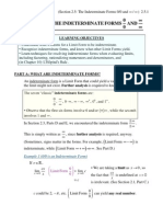 Section 2.5: The Indeterminate Forms 0 0 AND: Learning Objectives