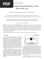 MATLAB Simulink Based Modeling of Solar PV Cell PDF