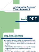 BSC Hons /information Systems/ 2 Year, Semester 1: Computer Quantitative Methods