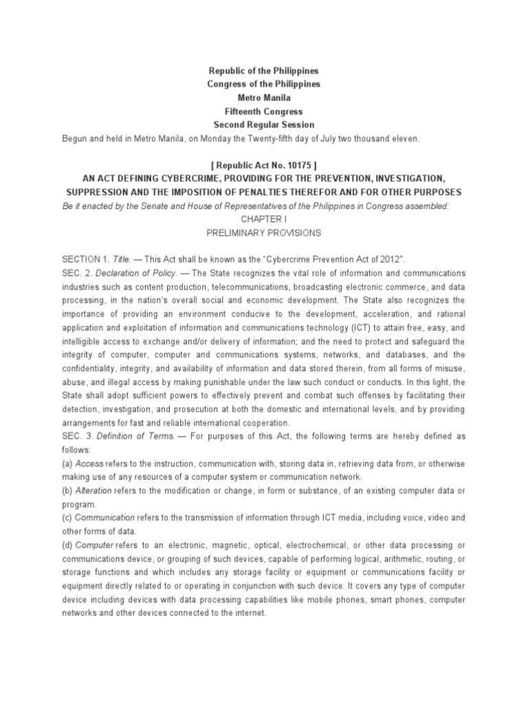 Ra 10175 | PDF