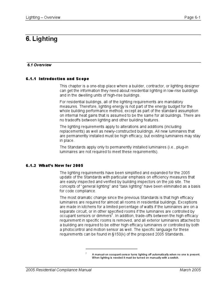 2005 Residential Lighting Standards Overview | PDF | Compact ...