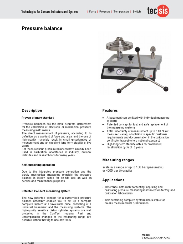 Dead Weight Tester Calibration Scientific Observation