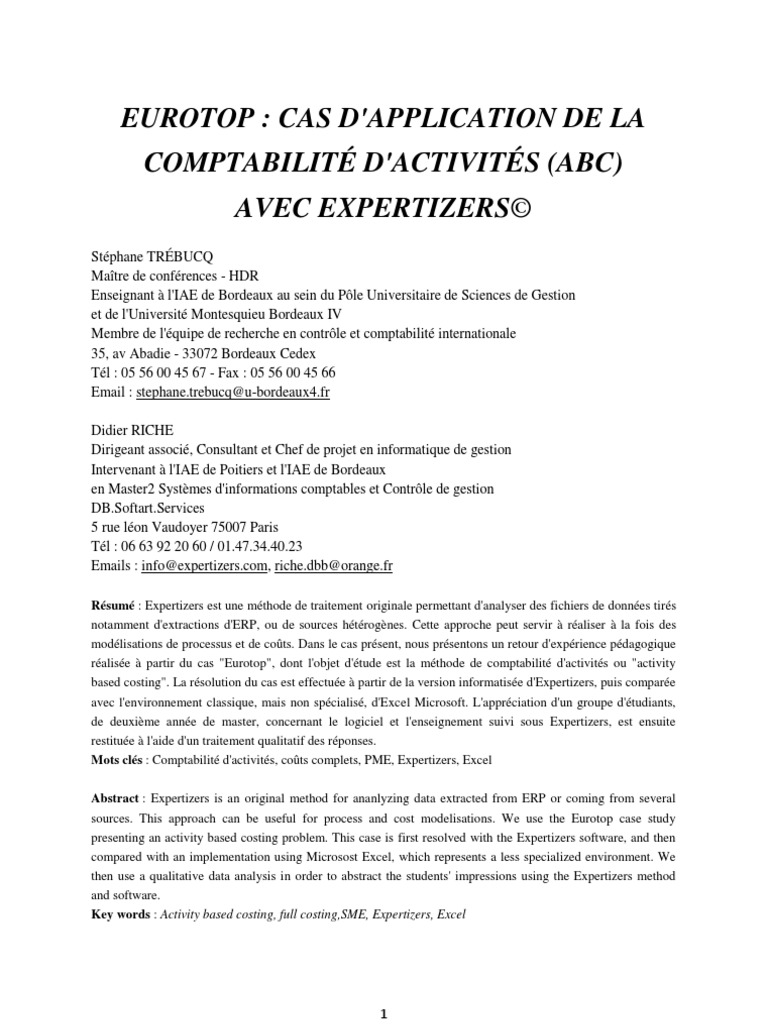 Cas Pratique - ABC - Expertizers PDF | PDF | Logiciel | Informatique