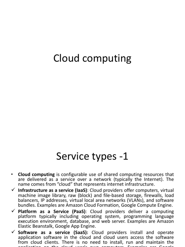 Cloud Computing PDF Software As A Service Cloud Computing