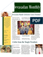 Devasadan Monthly: Devasadan Mandir Celebrates Gaura Purnima!