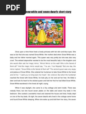 The Snow White And Seven Dwarfs Short Story Pdf Snow White Grimms Fairy Tales