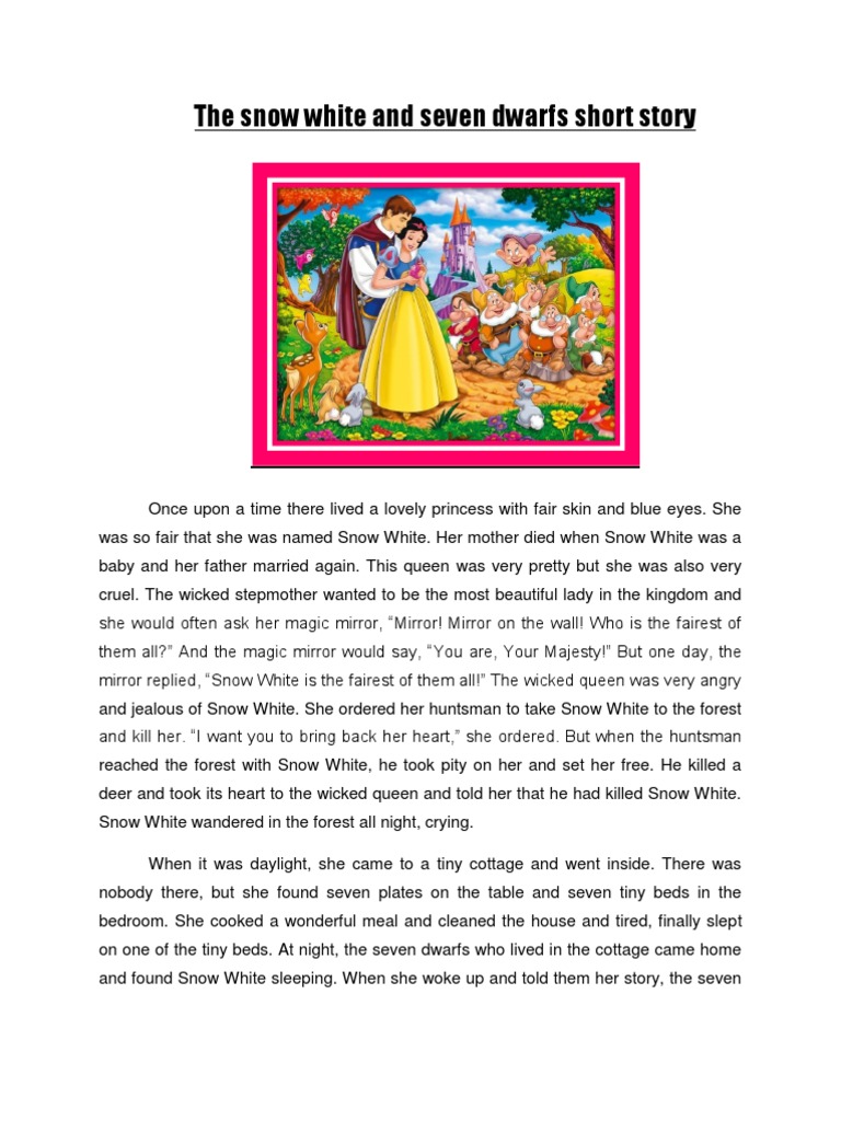 The Snow White And Seven Dwarfs Short Story Snow White Grimms Fairy Tales
