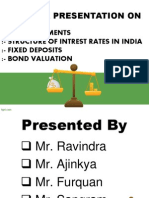 Seminar Presentation On::-Debt Instuments: - Structure of Intrest Rates in India: - Fixed Deposits: - Bond Valuation