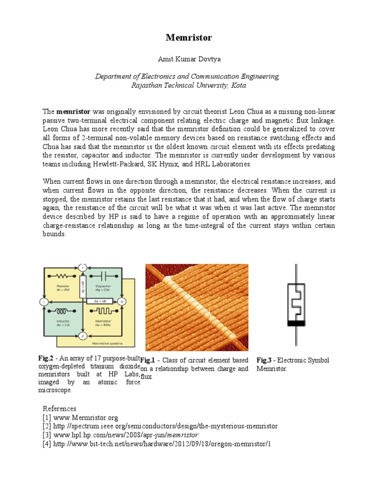 Understanding Memristors: Basics and Applications | PDF