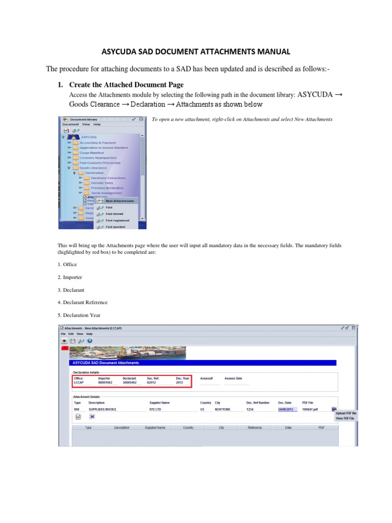 SAD Document Attachments Guide | PDF | Portable Document Format | Icon ...