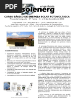 Curso Basico Energia Solar Fotovoltaica BH 14 15 de Dezembro 2012
