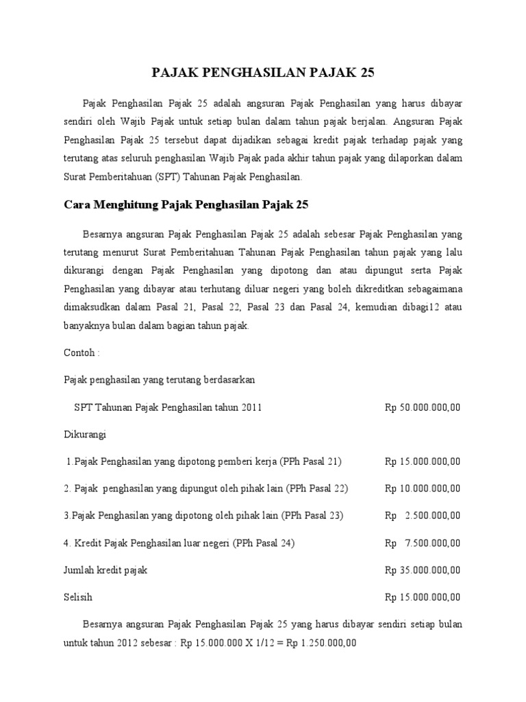 Pph Pasal 25 Ok Doc