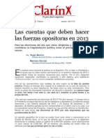 Las Cuentas de La Oposición en 2013 - CLARIN - Martini y Gervan - 22-11-12