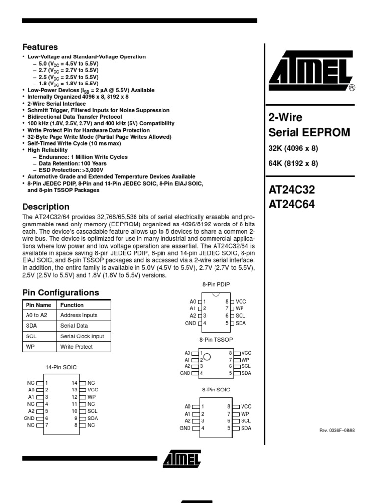24C64WP | PDF | Computer Engineering | Electronic Engineering
