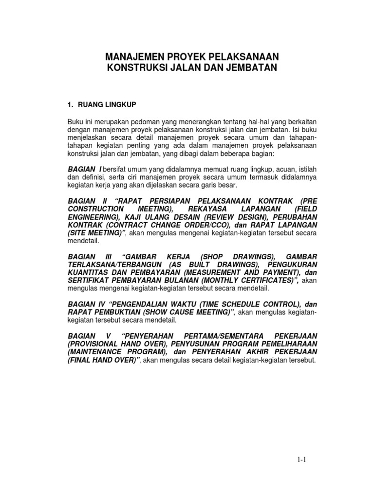 Contoh Manajemen Proyek Pelaksanaan