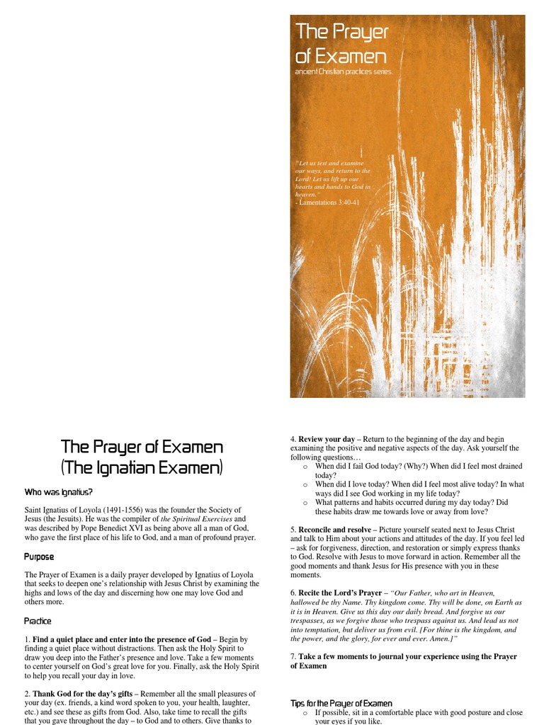 Ignatian Prayer of Examen Guide | PDF | Lord's Prayer | Ignatius Of Loyola