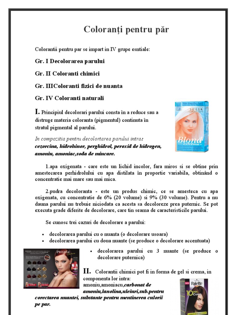 Coloranţi Pentru Păr | PDF