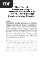 The Effect of Intersubjectivity On Effective Instruction in An Informal Asymmetrical Problem-Solving Situation