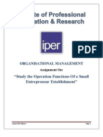 Study The Operation Functions of A Small Entrepreneur Establishment