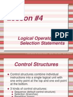 Lesson #4: Logical Operators and Selection Statements