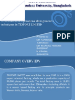 Presentation On Operations Management's Techniques in TEXPORT LIMITED