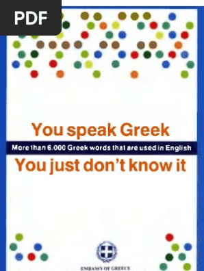 You Speak Greek You Just Don T Know It Pdf