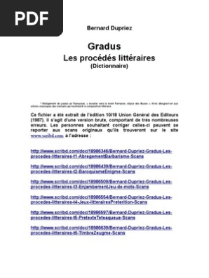 19037072 Bernard Dupriez Gradus Les Procedes Litteraires 1984 V0 Accent Tonique Rhetorique