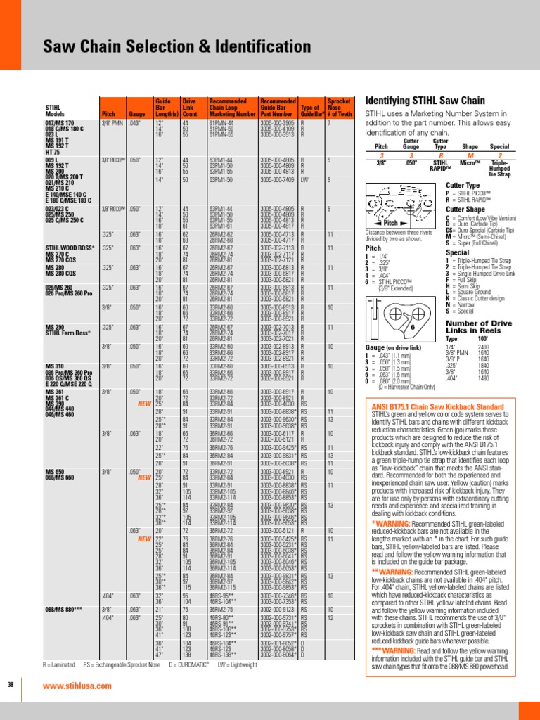 Tire Chain Cross Reference Chart