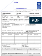 Personal History Form: United Nations Development Programme