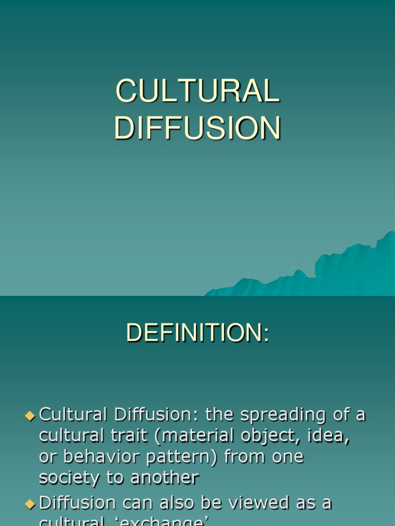 Cultural Diffusion Cognitive Science Psychology & Cognitive Science