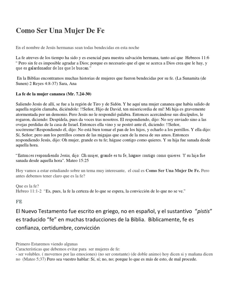 Cómo Ser Una Mujer De Fe | PDF | Fe | Dios