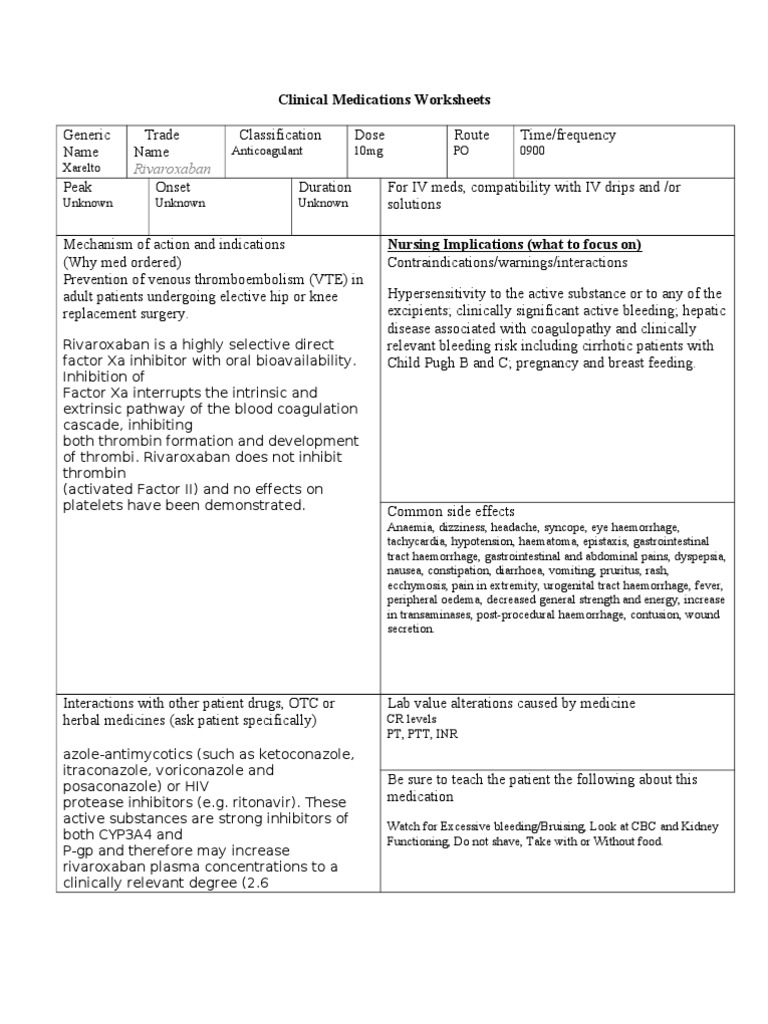 Xarelto PDF Bleeding Medical Specialties
