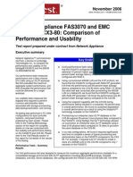 Network Appliance Fas3070 and Emc Clariion Cx3-80: Comparison of Performance and Usability