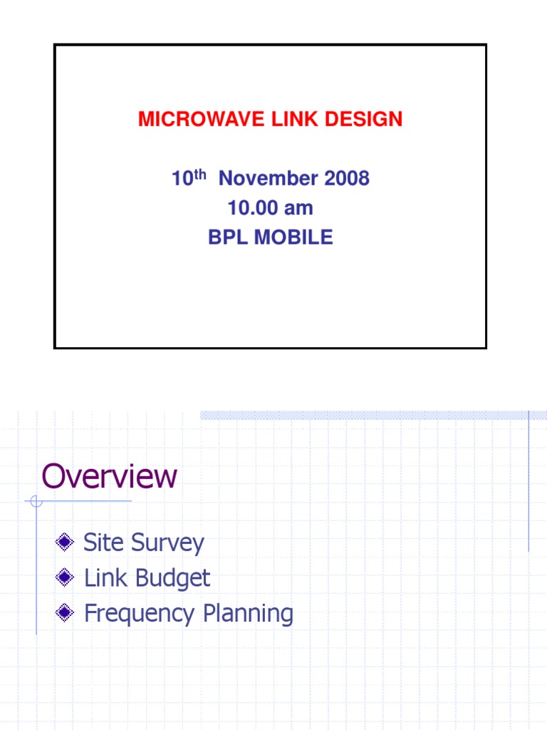 Microwave Link Design and Survey Guide | PDF | Radio Propagation ...