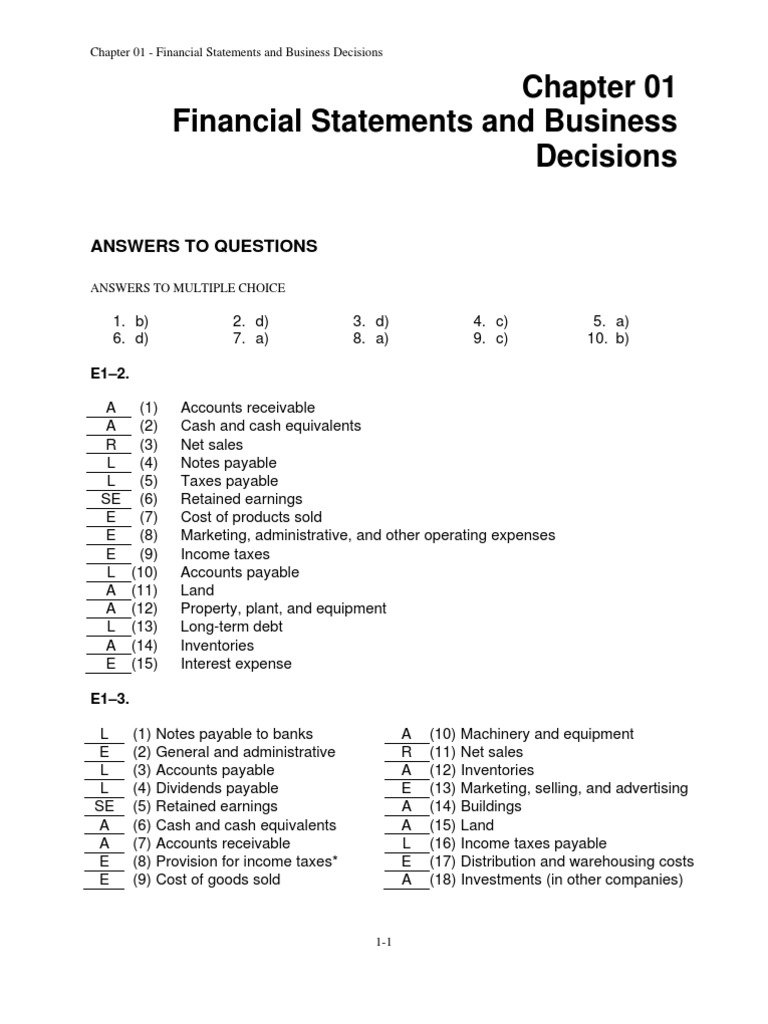 Financial Statements for Business Decisions | PDF | Retained Earnings ...
