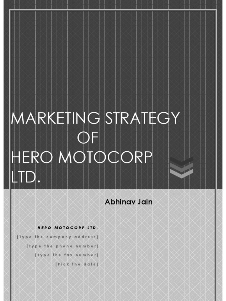 research report on hero motocorp marketing strategy