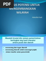 Download ANALISIS POTENSI UNTUK MENGEMBANGKAN WILAYAHppt by Jihad Imanudi Ridlo I SN133826656 doc pdf
