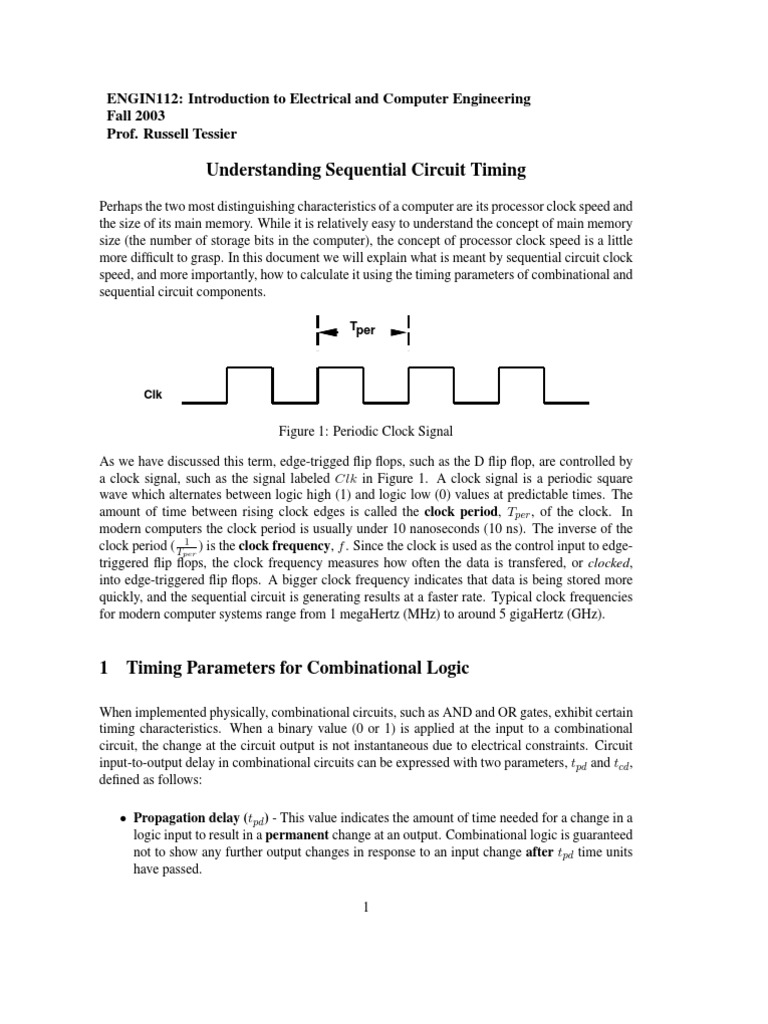 Understanding Sequential Circuit Timing PDF | PDF