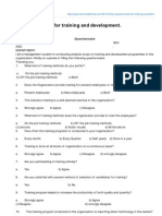 A Questionnaire For Training and Development PDF