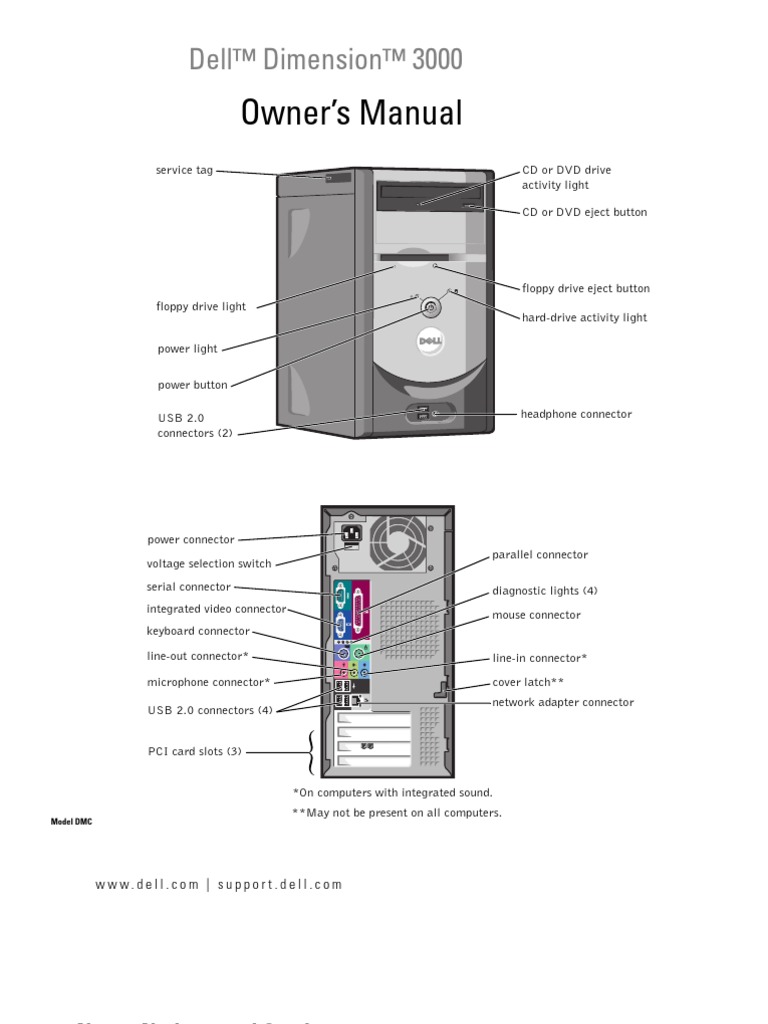 Dell Dimension 3000 Manual | Dvd | Compact Disc
