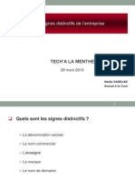 Les signes distictifs de l'entreprise