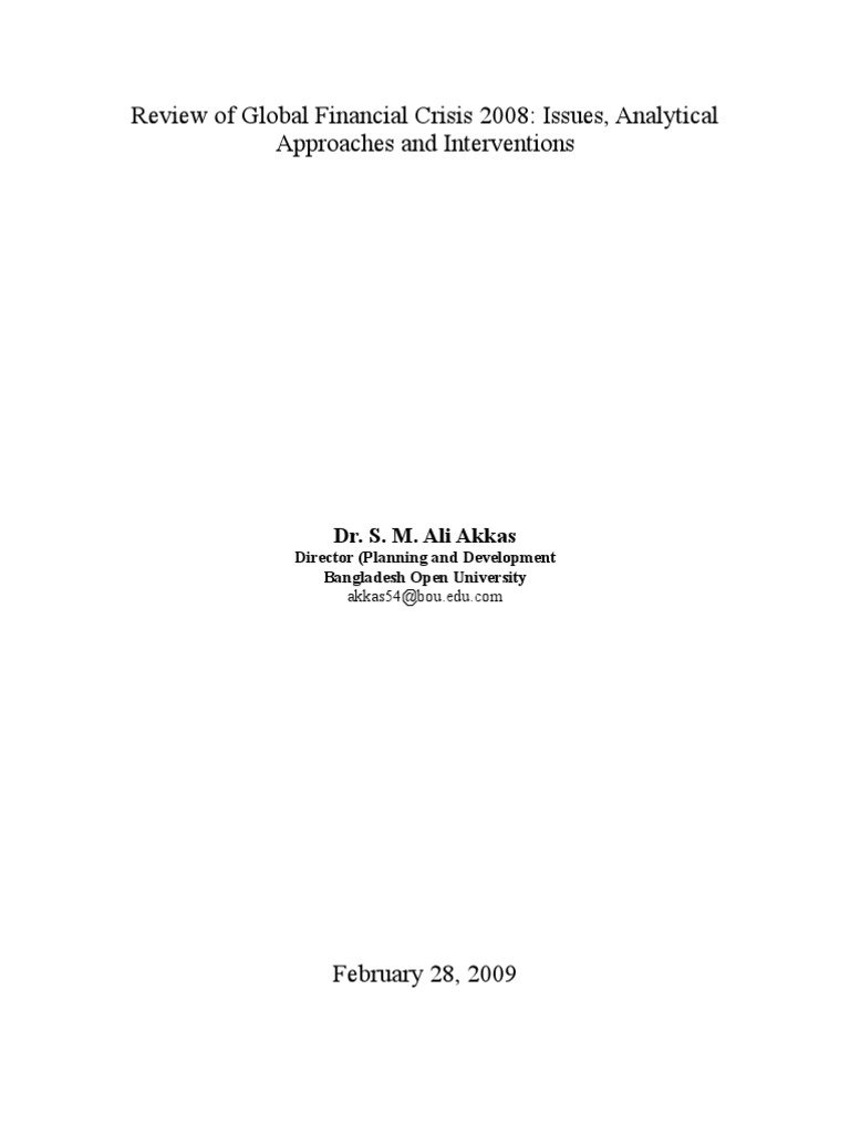 Global Crisis 2008 - Feb - 09 | PDF | Financial Crisis Of 2007–2008 ...
