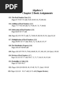 Algebra 1 Chapter 2 Book Assignments