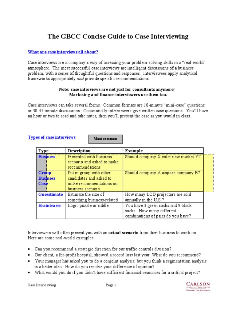 Case Interview Preparation | PDF | Thought | Cognitive Science