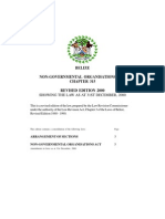 Belize NGO Act, CHP 315