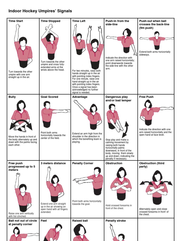 Indoor Hockey Umpiring SignalsIllustrated PDF