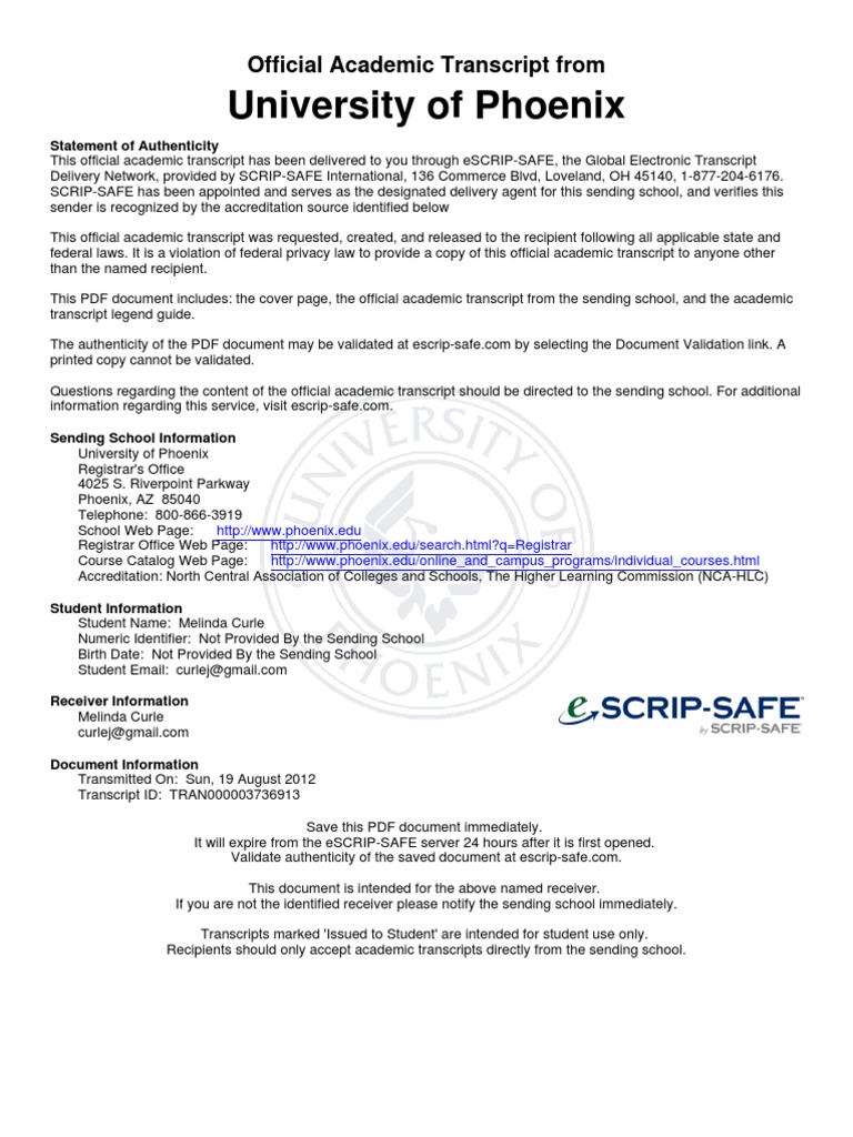 Completed Transcript 3736913 | PDF | Master's Degree | Academic Degree