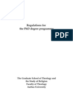 Regulations For The PHD Degree Programme