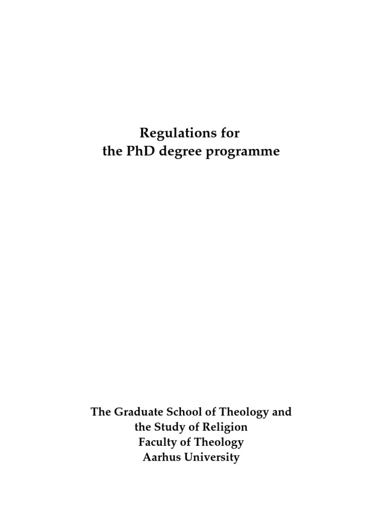 Regulations For The PHD Degree Programme | PDF | Art