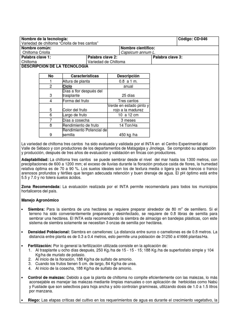 Chiltoma Pdf Siembra Agricultura